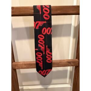 Ralph Marlin-Vintage 1995 James Bond 007 Red and Black Necktie
